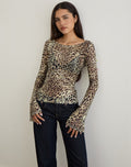 Tineko Long Sleeve Top in Leopard Dance Brown