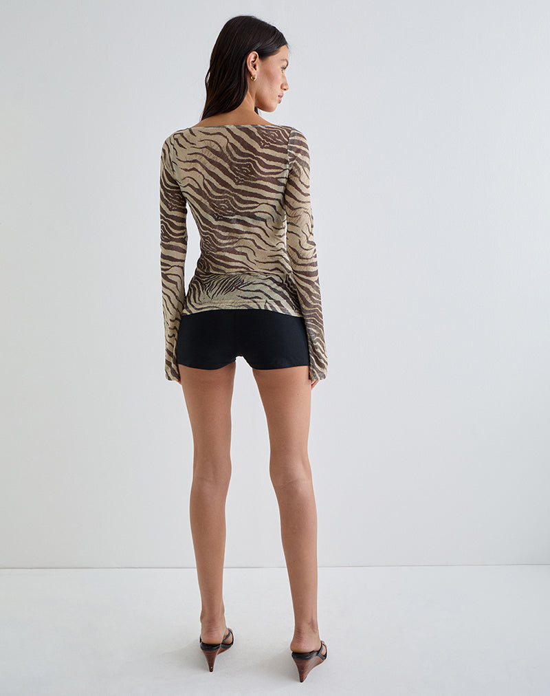 Tineko Long Sleeve Top in Wild Animal Neutral