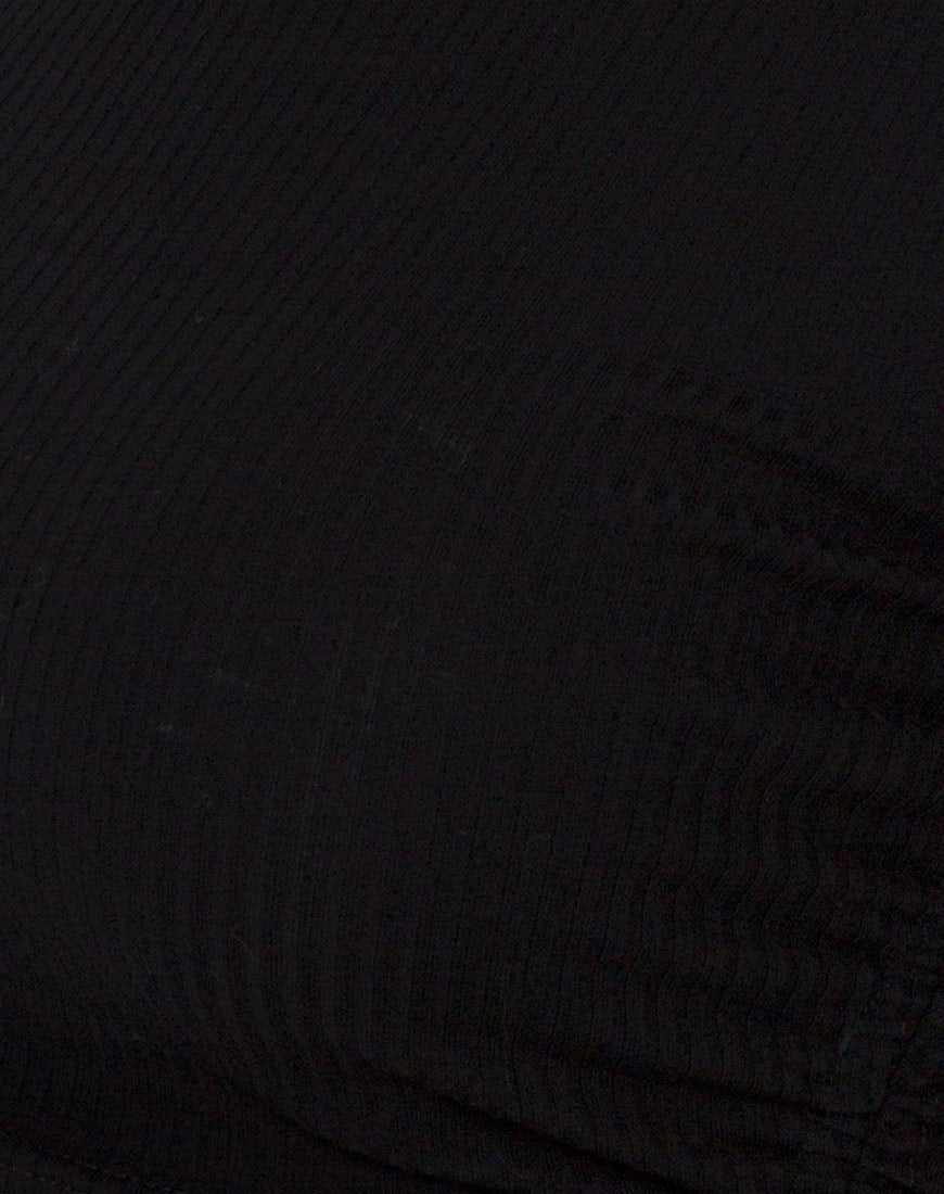 Tiner Crop Top in Rib Black