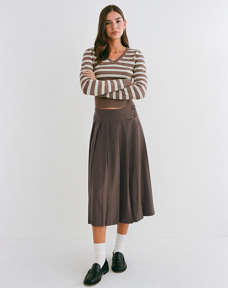 Tisrah Midi Skirt in Truffle