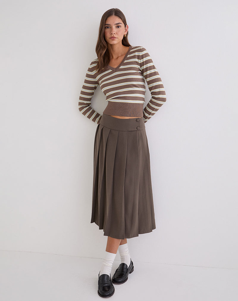 Tisrah Midi Skirt in Truffle