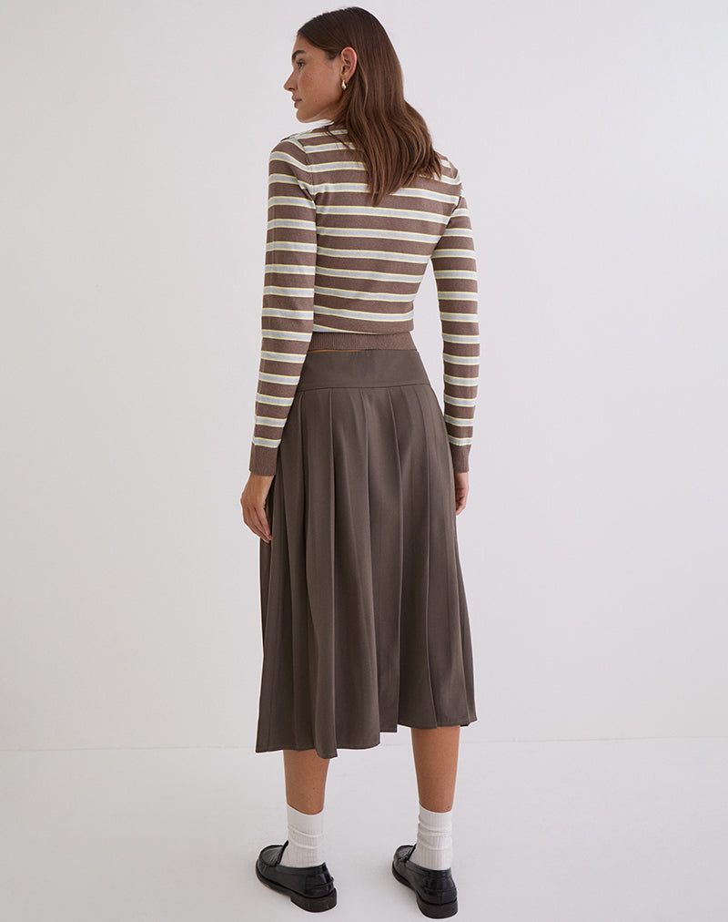 Tisrah Midi Skirt in Truffle