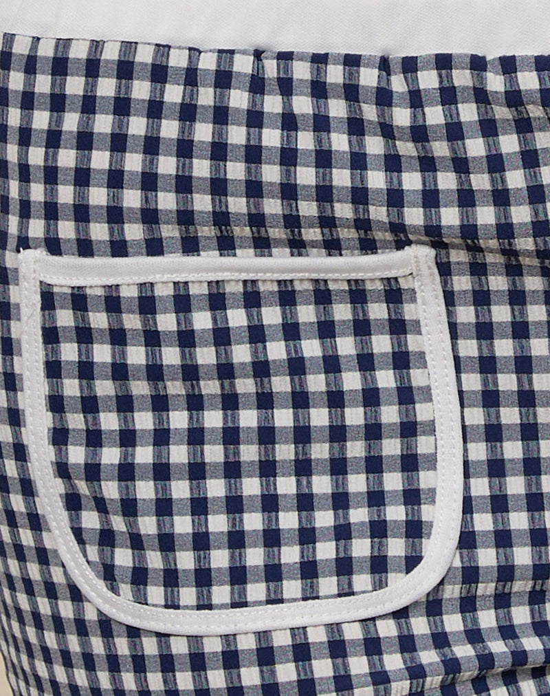 Serafim Short in Seersucker Gingham Navy