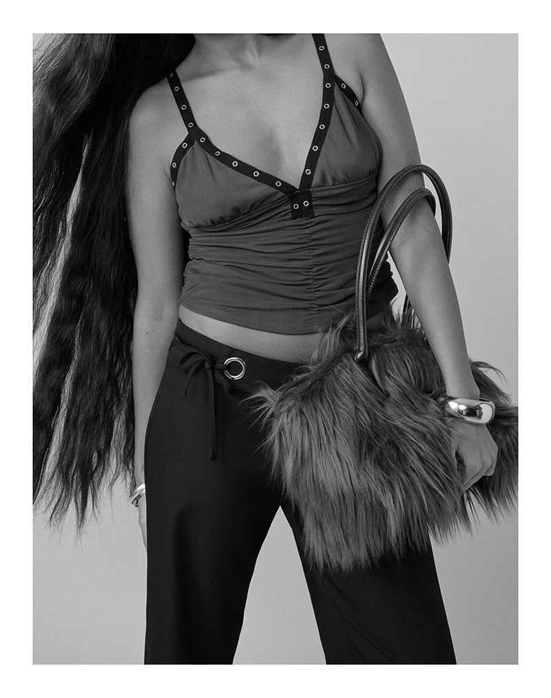 Tolani Cami Top in Heavy Mesh Khaki