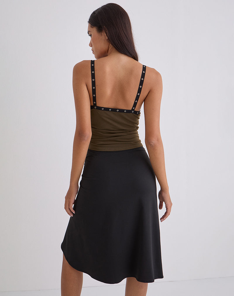 Tolani Cami Top in Heavy Mesh Khaki