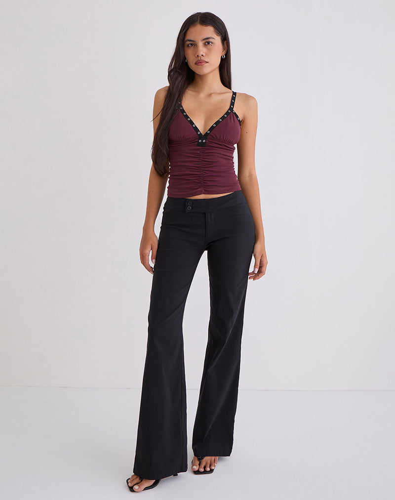 Tolani Cami Top in Heavy Mesh Wine