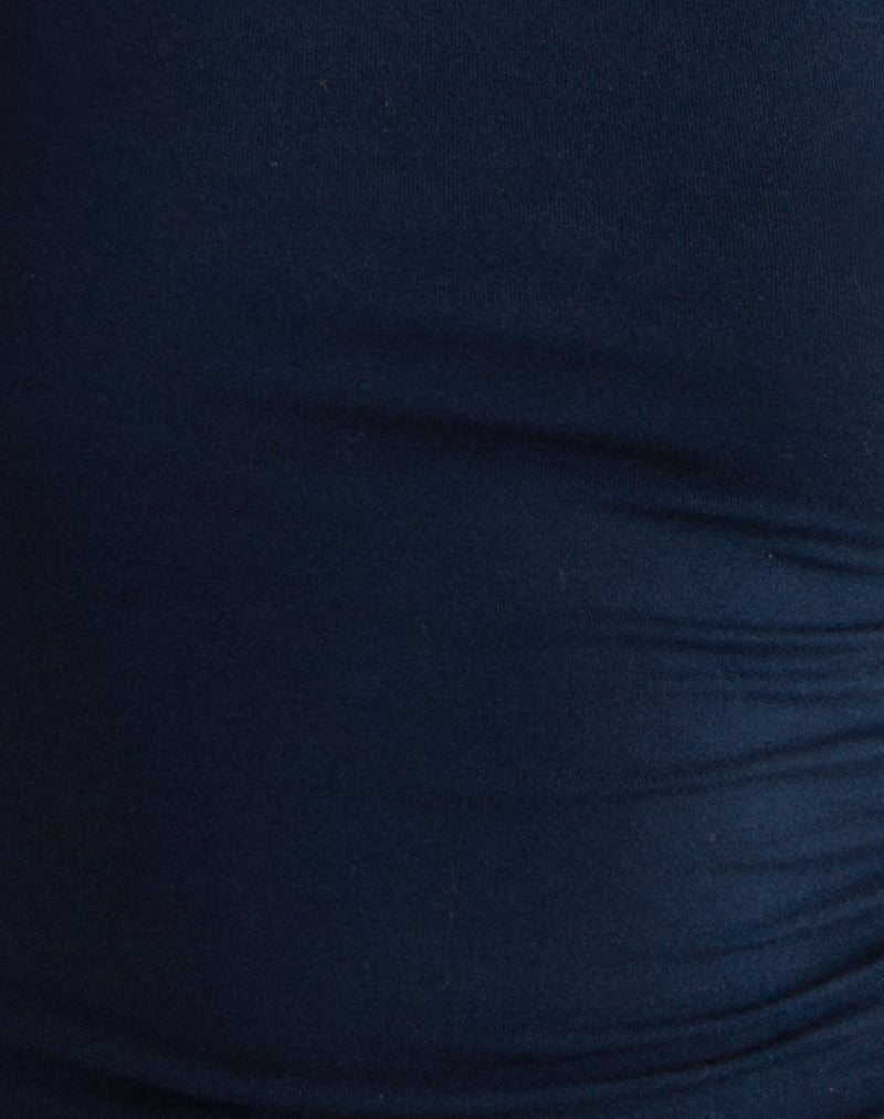 Tomoe Halter Neck Top in Rayon Jersey Navy