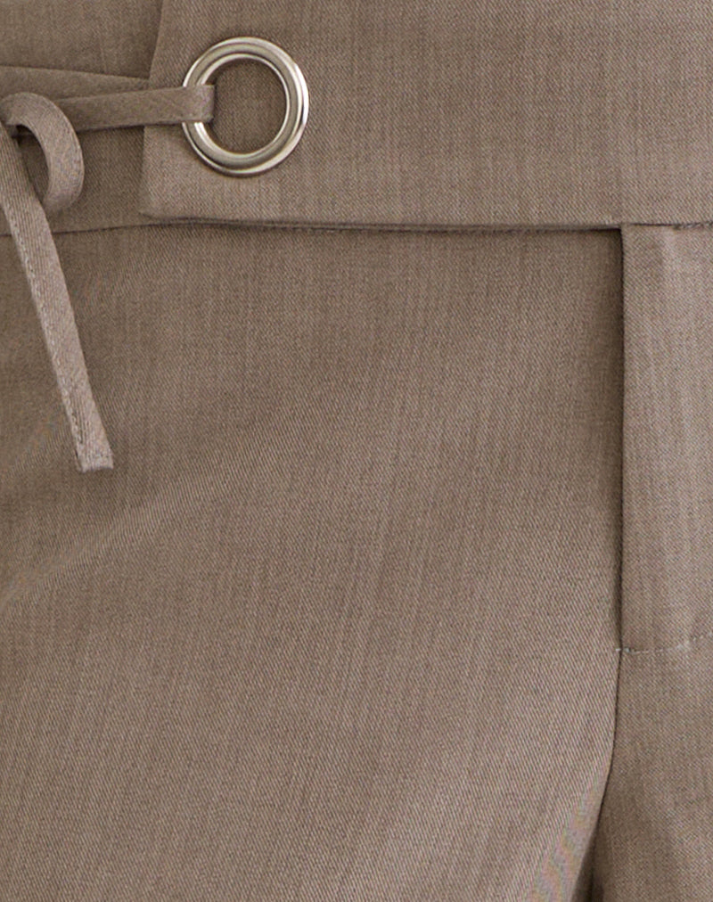 Tova Tie Tailoring Trouser in Khaki Beige