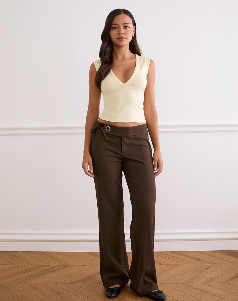 Tova Tie Tailoring Trousers in Chocolate