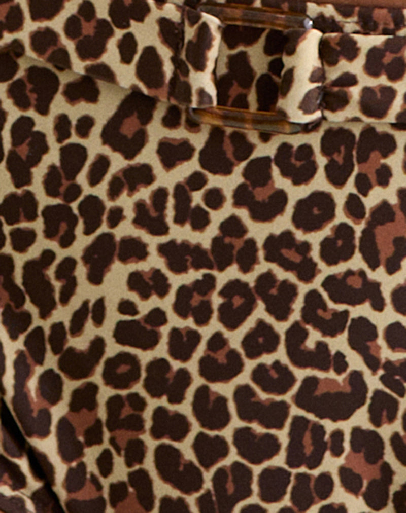 Avi Swim Short in Rar Leopard with Belt