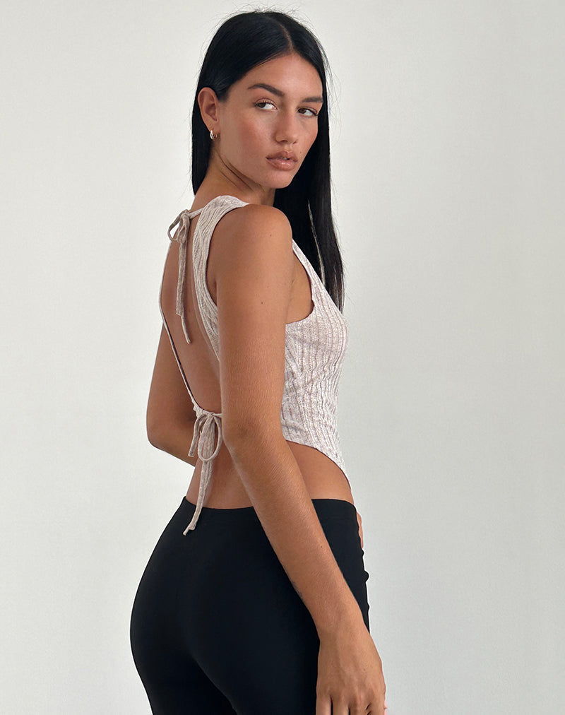 Tyla Knitted Top in Oatmilk