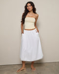 Taka Midi Skirt in Poplin White