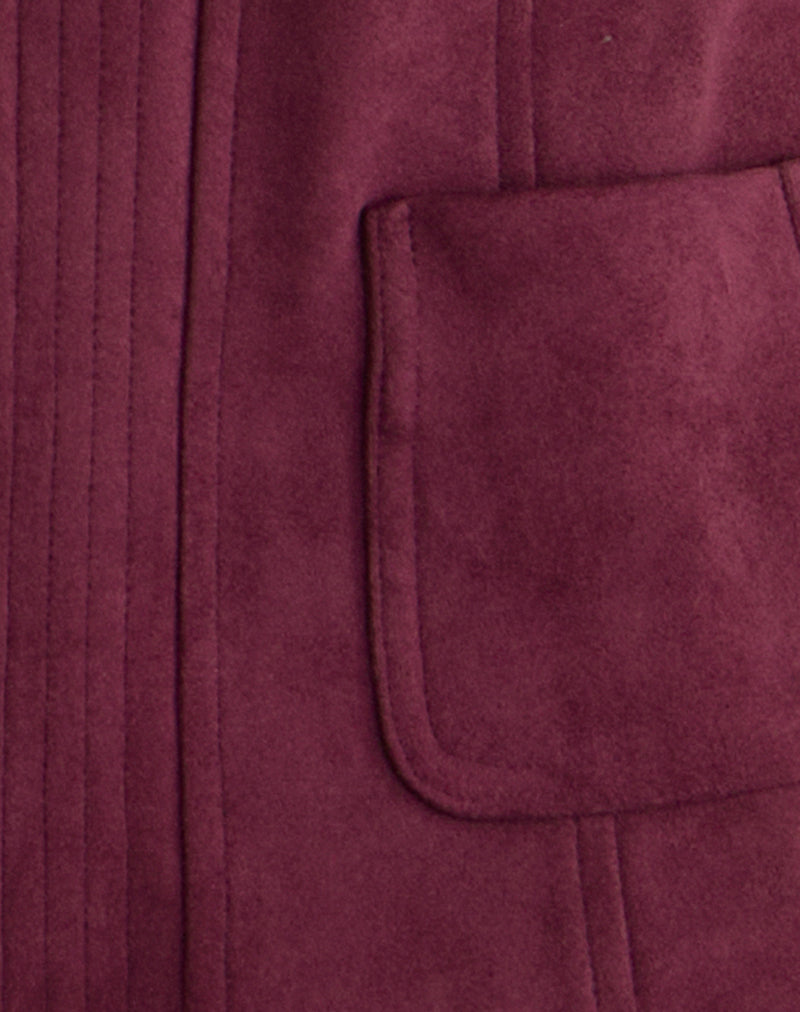Ukiyo Jacket in Faux Suede Burgundy