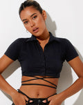 Valtina Crop Top in Lycra Black