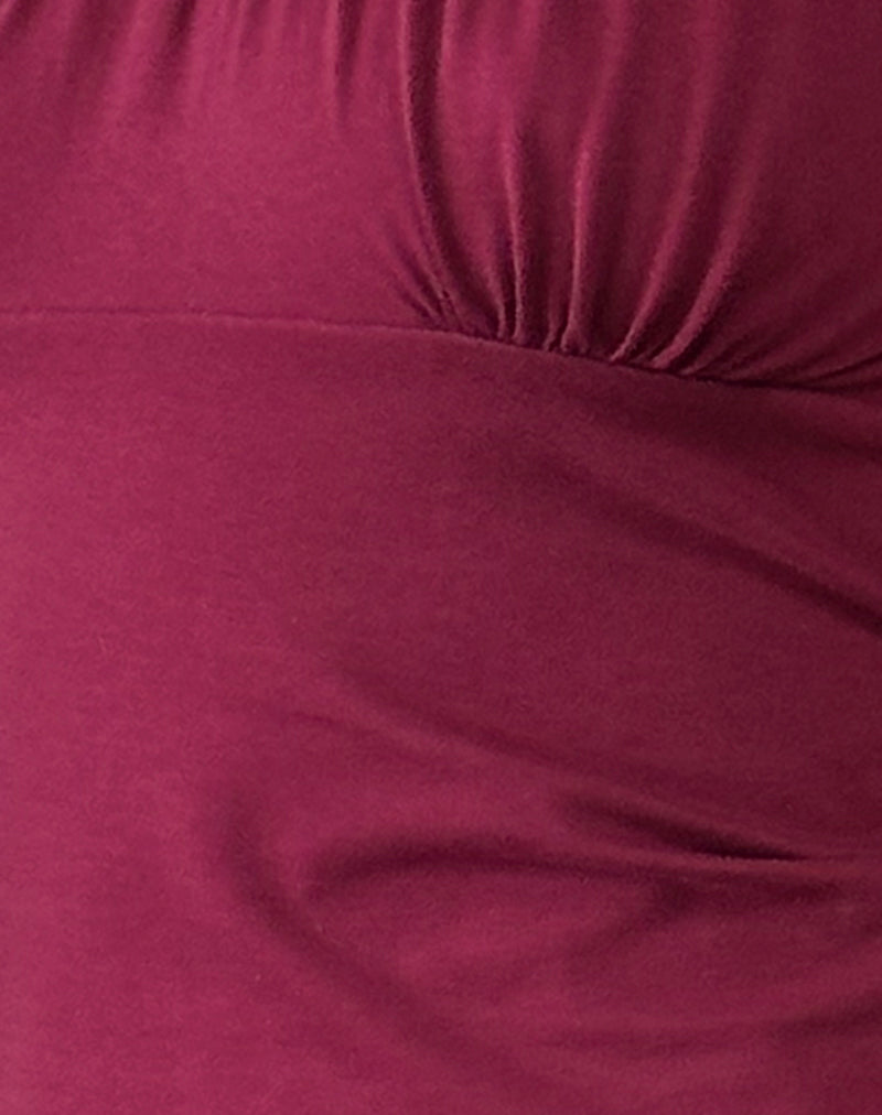 Vardah Top in Burgundy Jersey