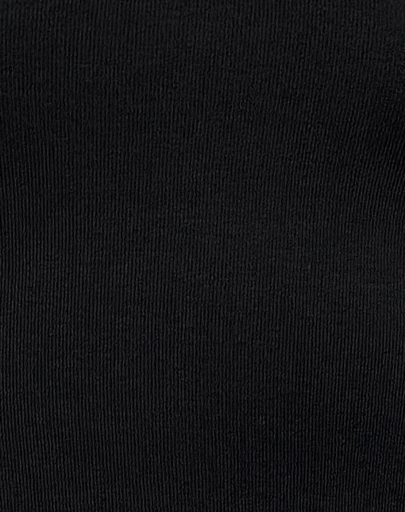 Veira Daisy Applique Top in Black