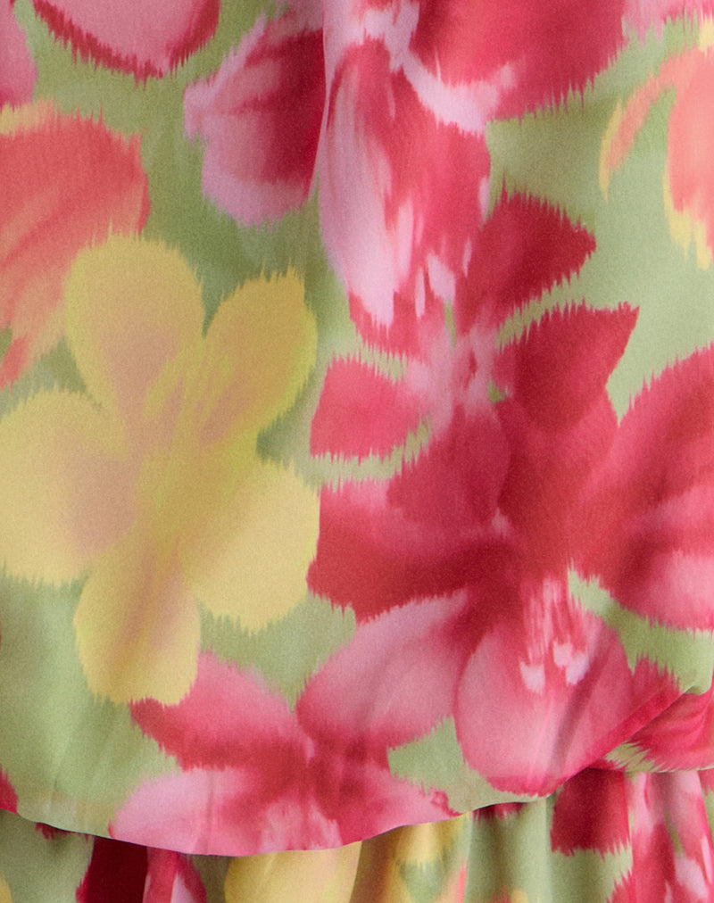 Veloria Mini Dress in Bold Multi Colour Floral