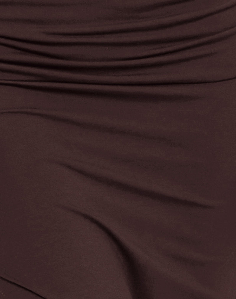 Venah Rayon Maxi Skirt in Bitter Chocolate