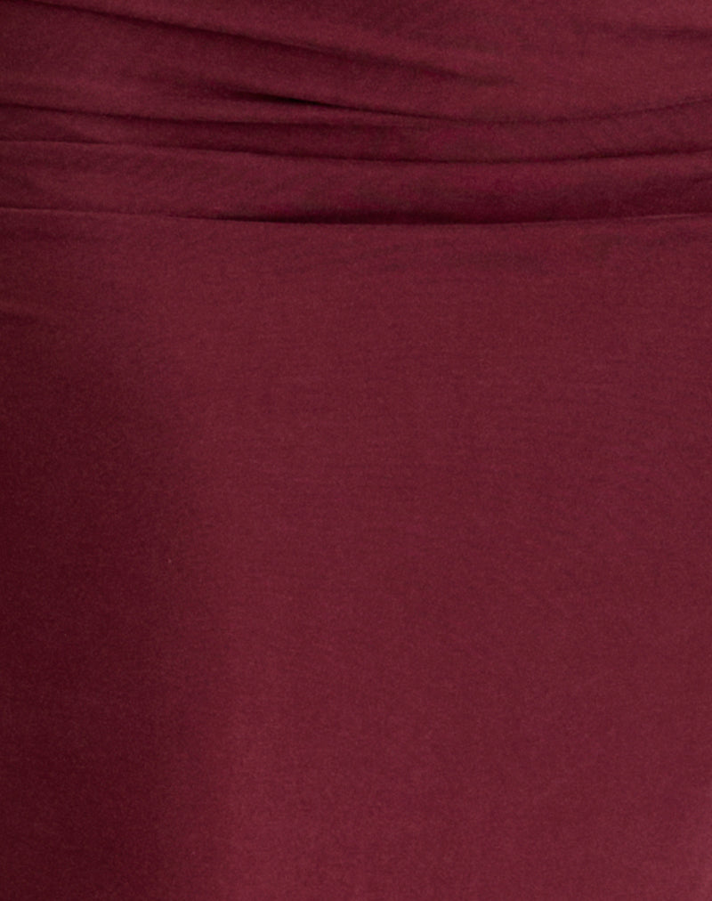 Venya Maxi Skirt in Cupro Burgundy