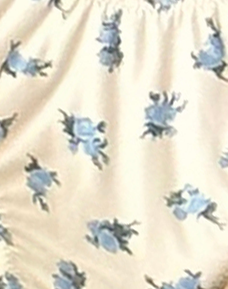 Veroly Bikini Bottom in Blue Cluster Floral