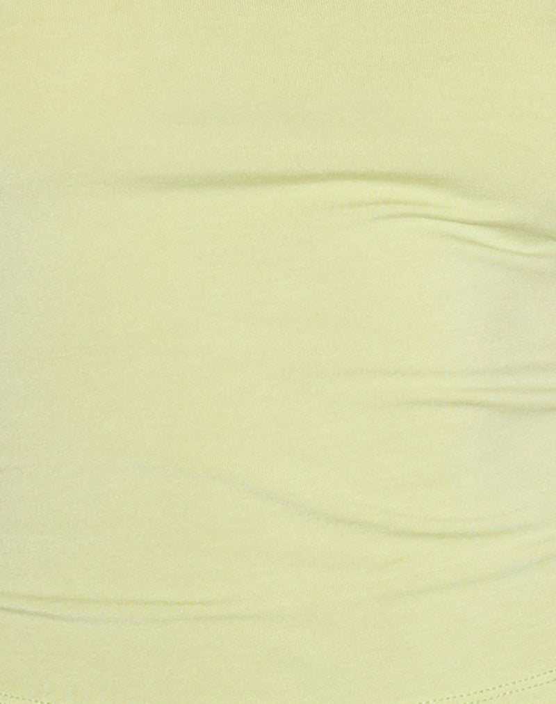 Vey One Shoulder Basic Top in Pistachio Green