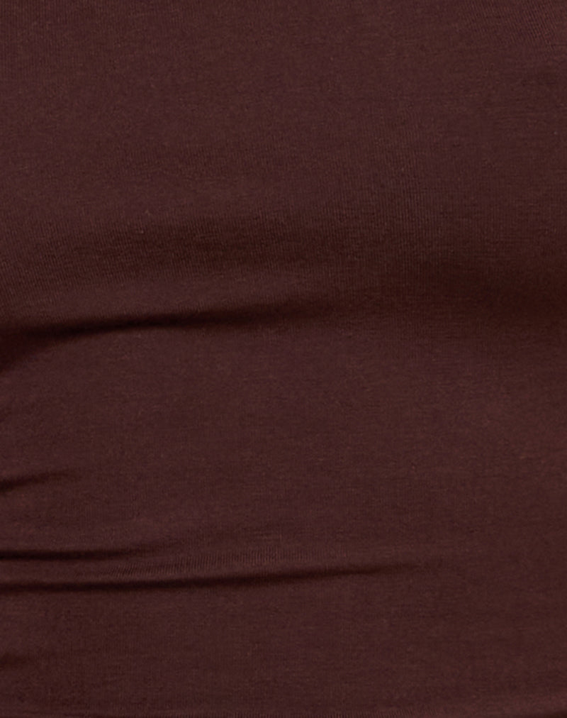 Vey One Shoulder Basic Top in Bitter Chocolate