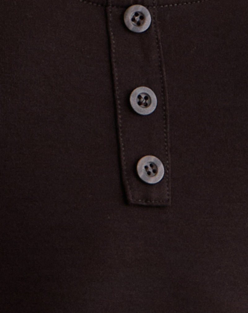 Vibian Short Sleeve Top in Chocolate Brown