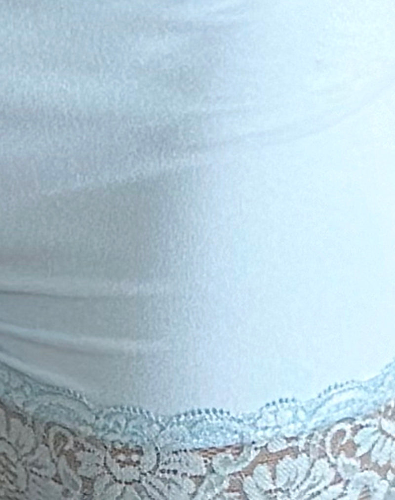 Kuden Lace Hem Micro Shorts in Soft Slinky Blue