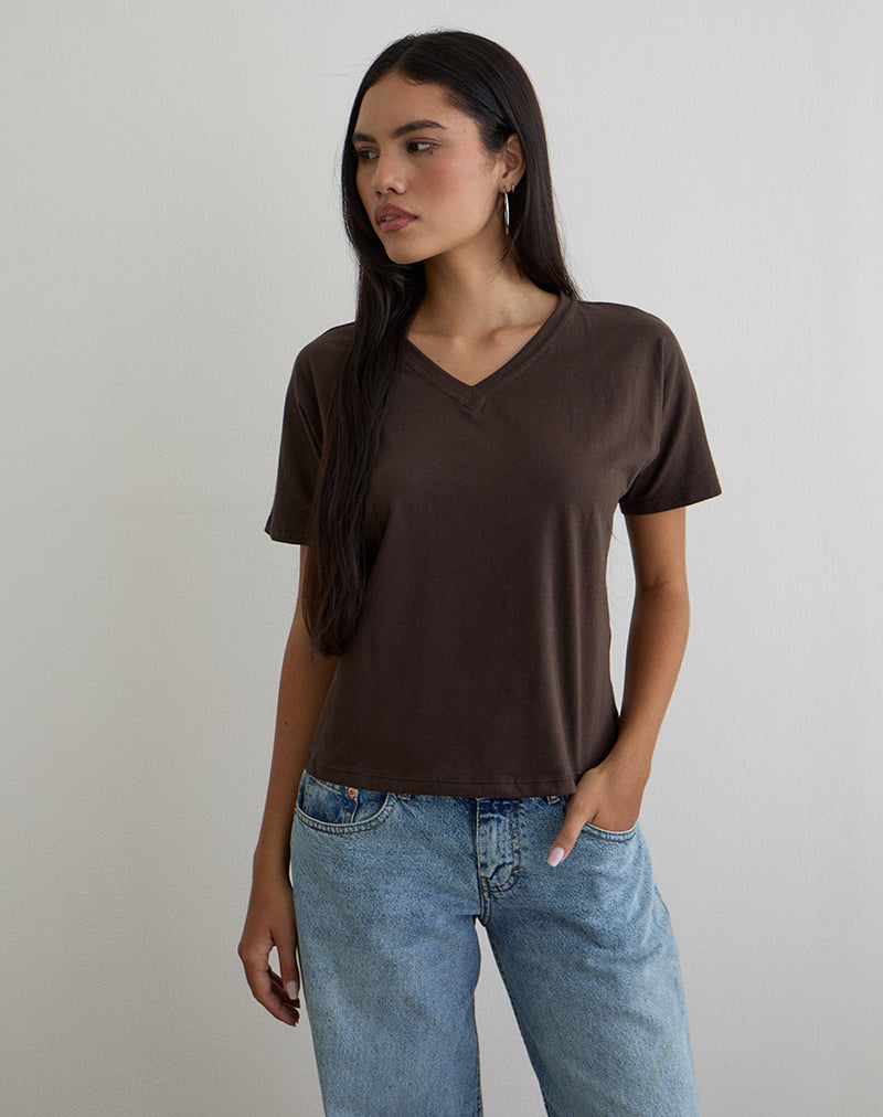 Viman Top in Jersey Chocolate