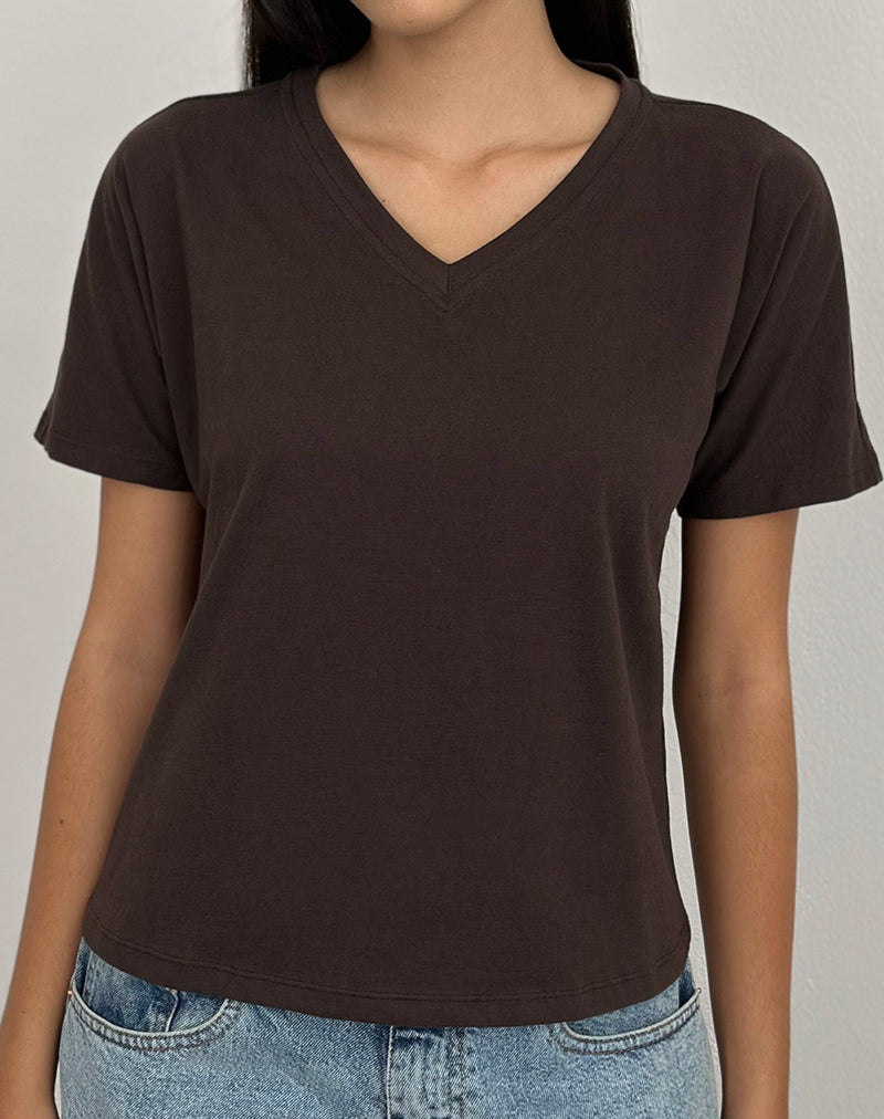 Viman Top in Jersey Chocolate