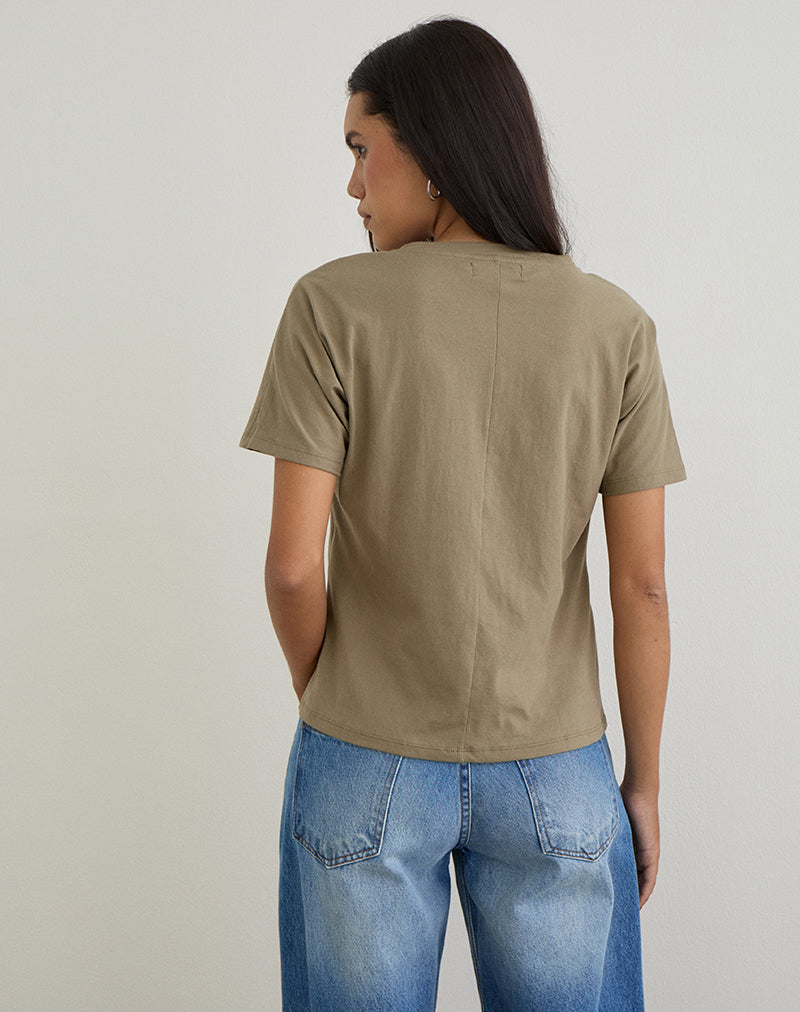 Viman Top in Jersey Khaki