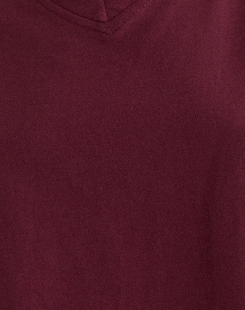 Viman Top in Jersey Maroon