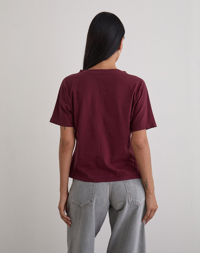 Viman Top in Jersey Maroon
