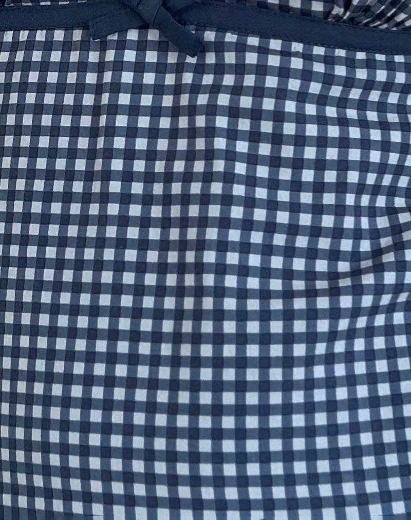Vishata Top in Mini Gingham Dark Blue