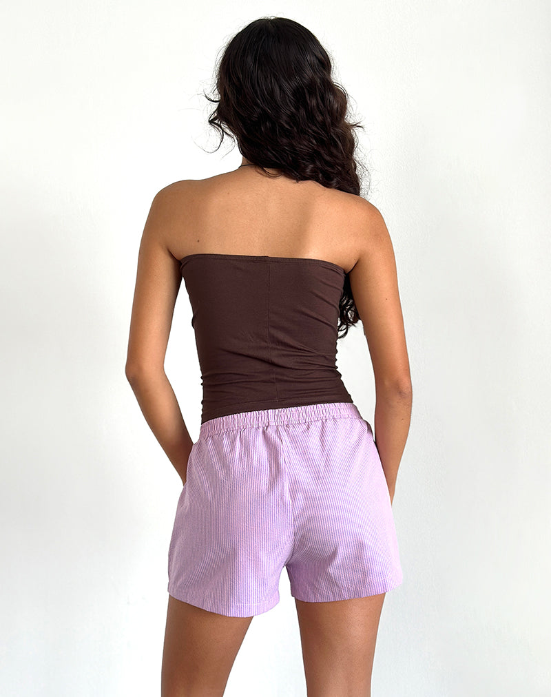 Voir Short in Poplin Pink and Purple Stripe