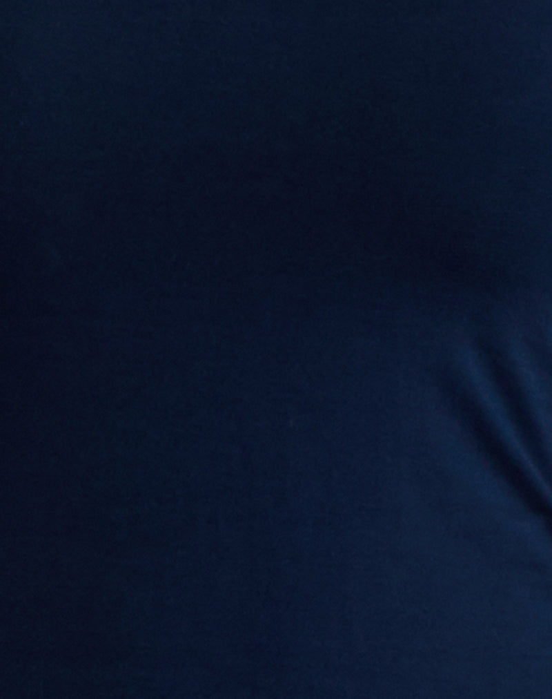 Wakana Asymmetric Long Sleeve Top in Navy