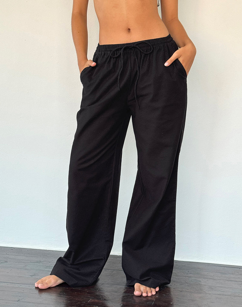 Wasic Wide Leg Trouser in Black