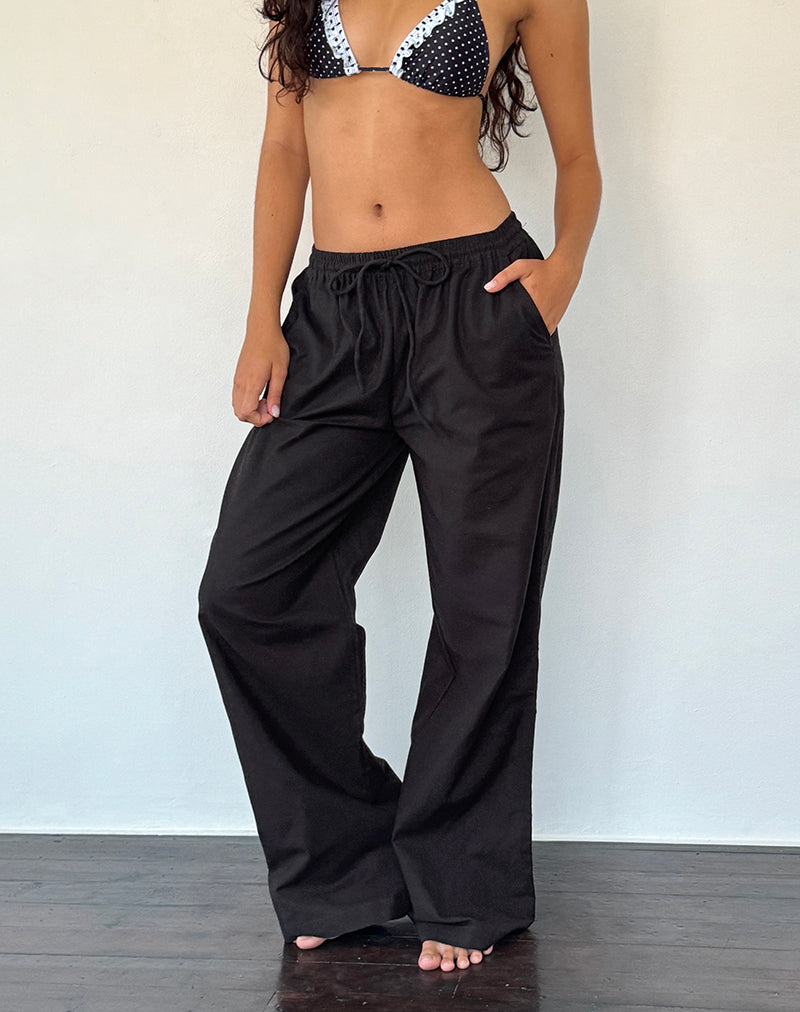 Wasic Wide Leg Trouser in Black