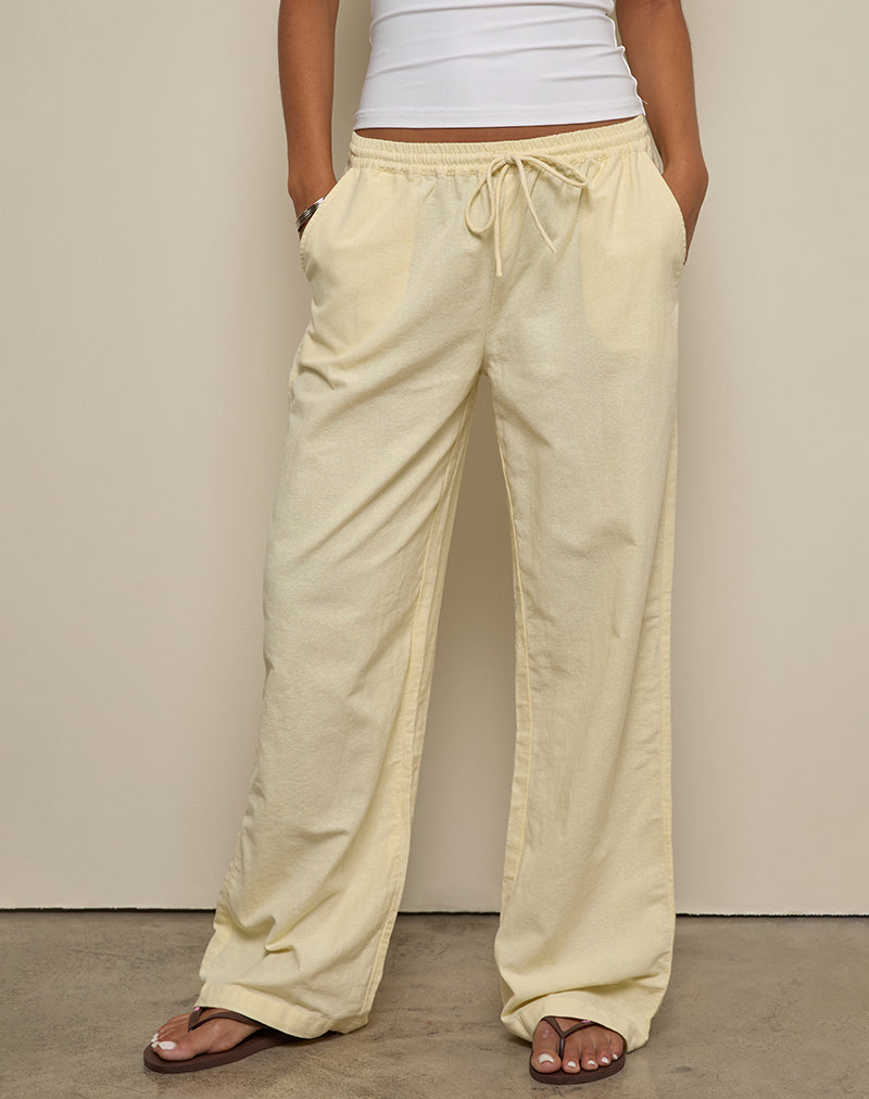 Wasic Wide Leg Trouser in Lemon