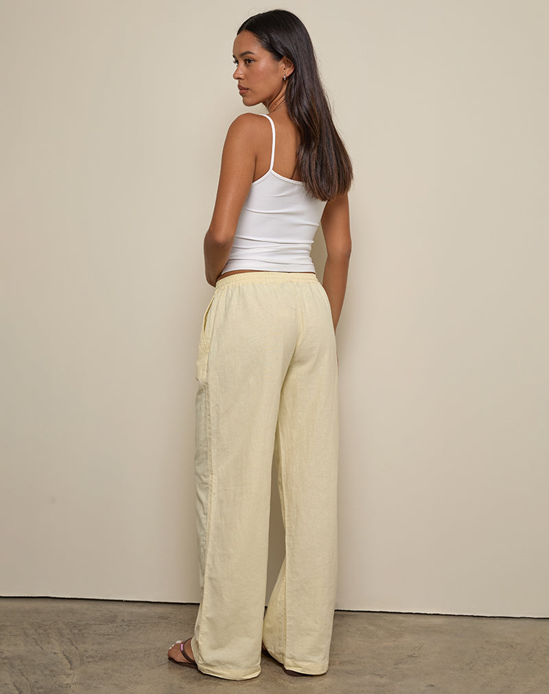 Wasic Wide Leg Trouser in Lemon