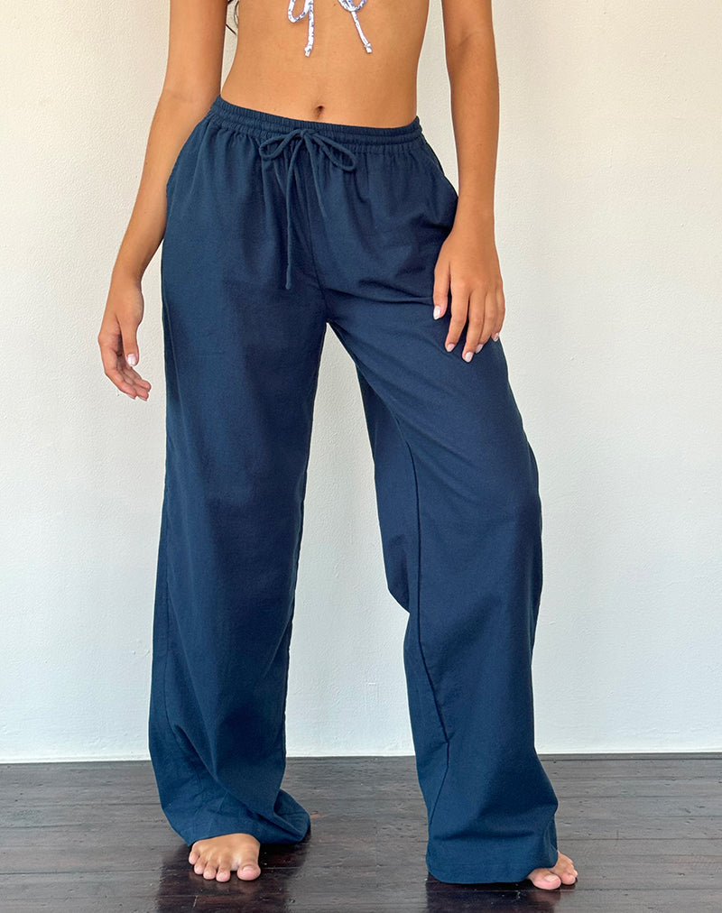 Wasic Wide Leg Trouser in Navy