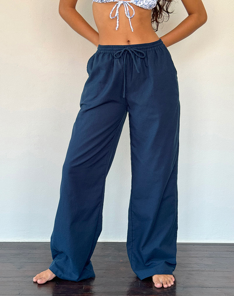 Wasic Wide Leg Trouser in Navy