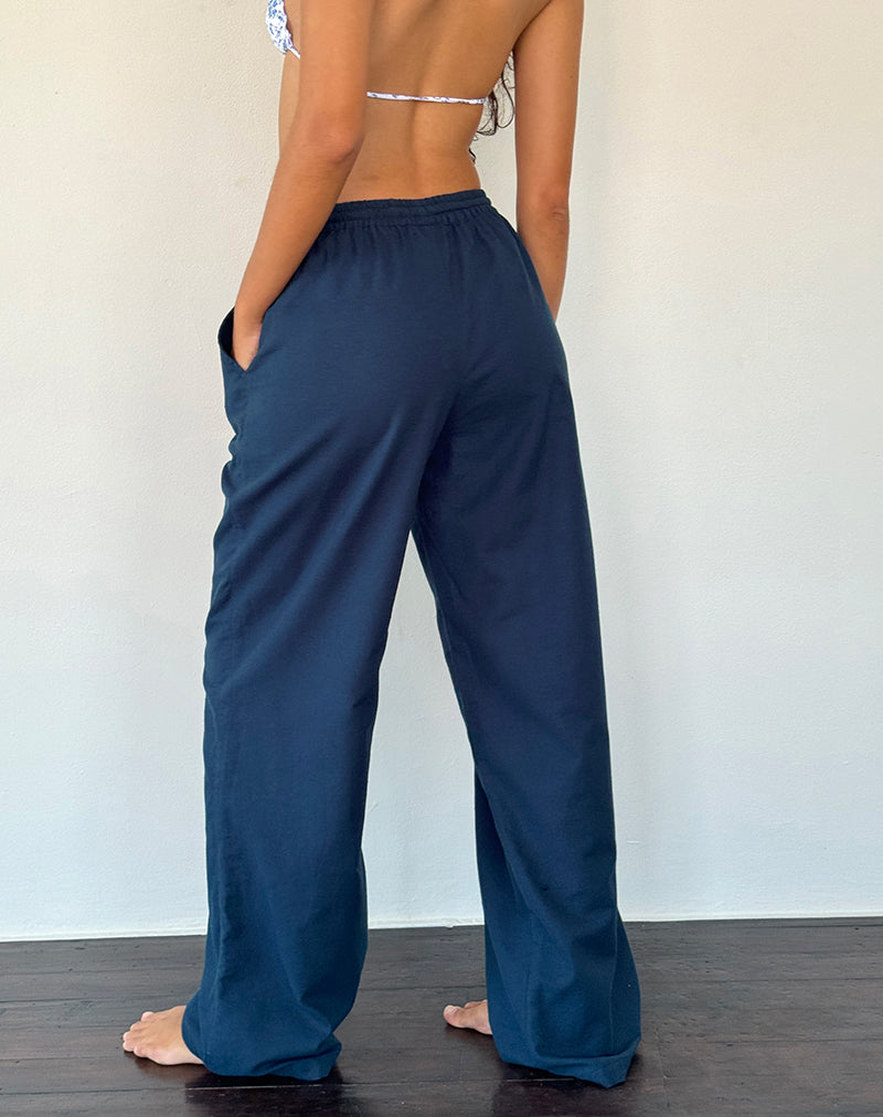 Wasic Wide Leg Trouser in Navy