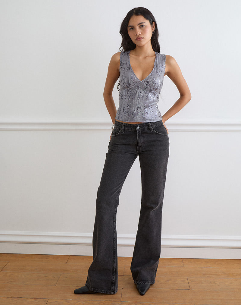 Wespiser Top in Sequin Lilac Grey