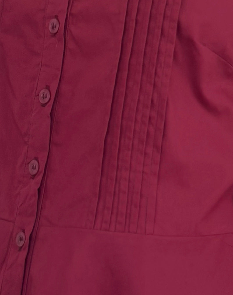 Wilmot Blouse in Burgundy Poplin