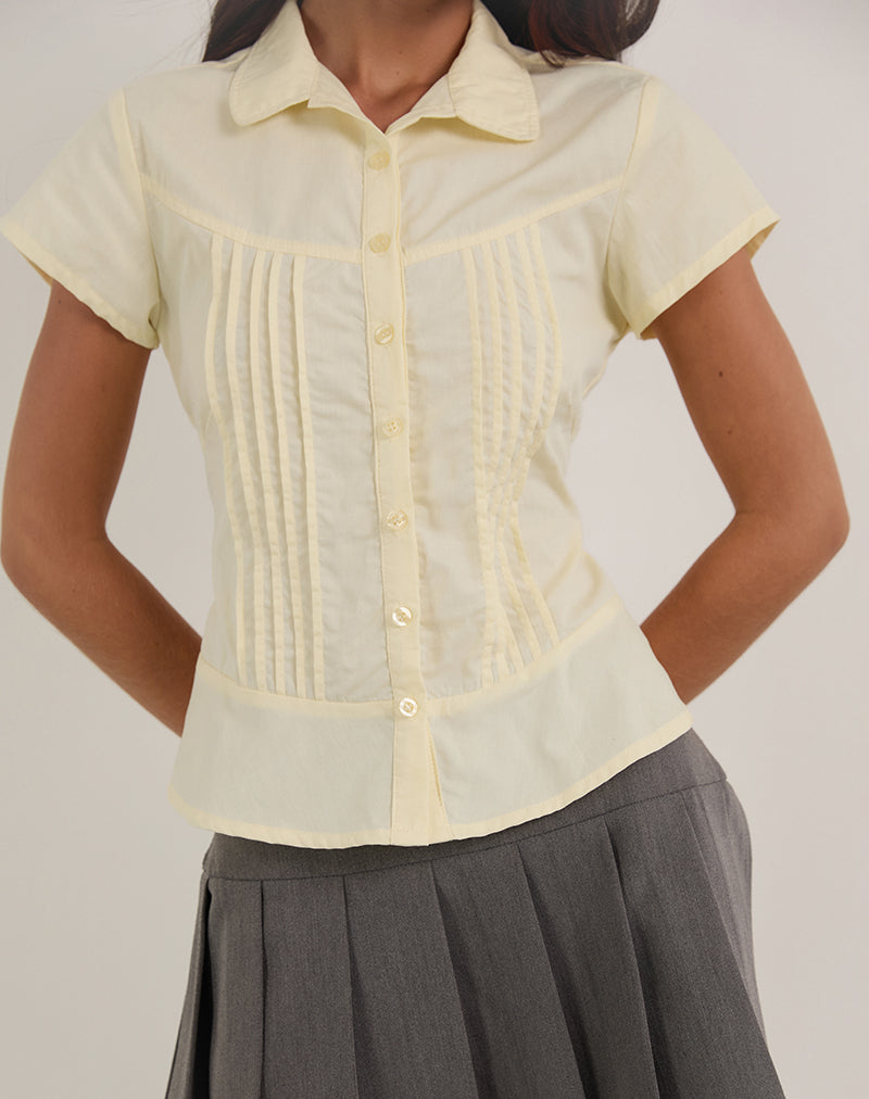 Wilmot Blouse in Buttermilk Yellow Poplin