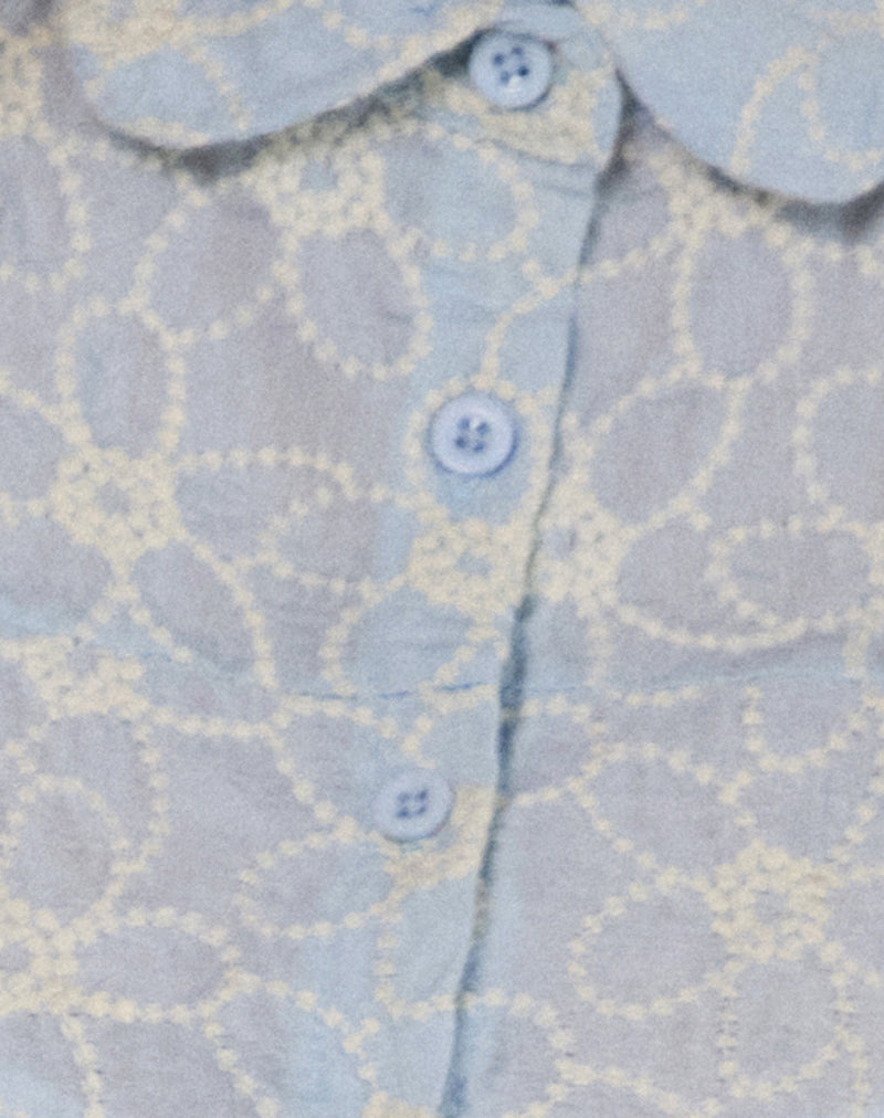 Winaya Blouse in Broderie Ice Blue
