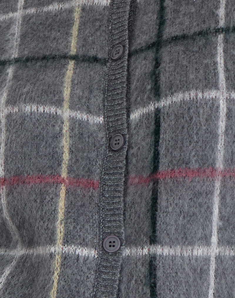 Wisola Cardigan in Knit Country Check Grey