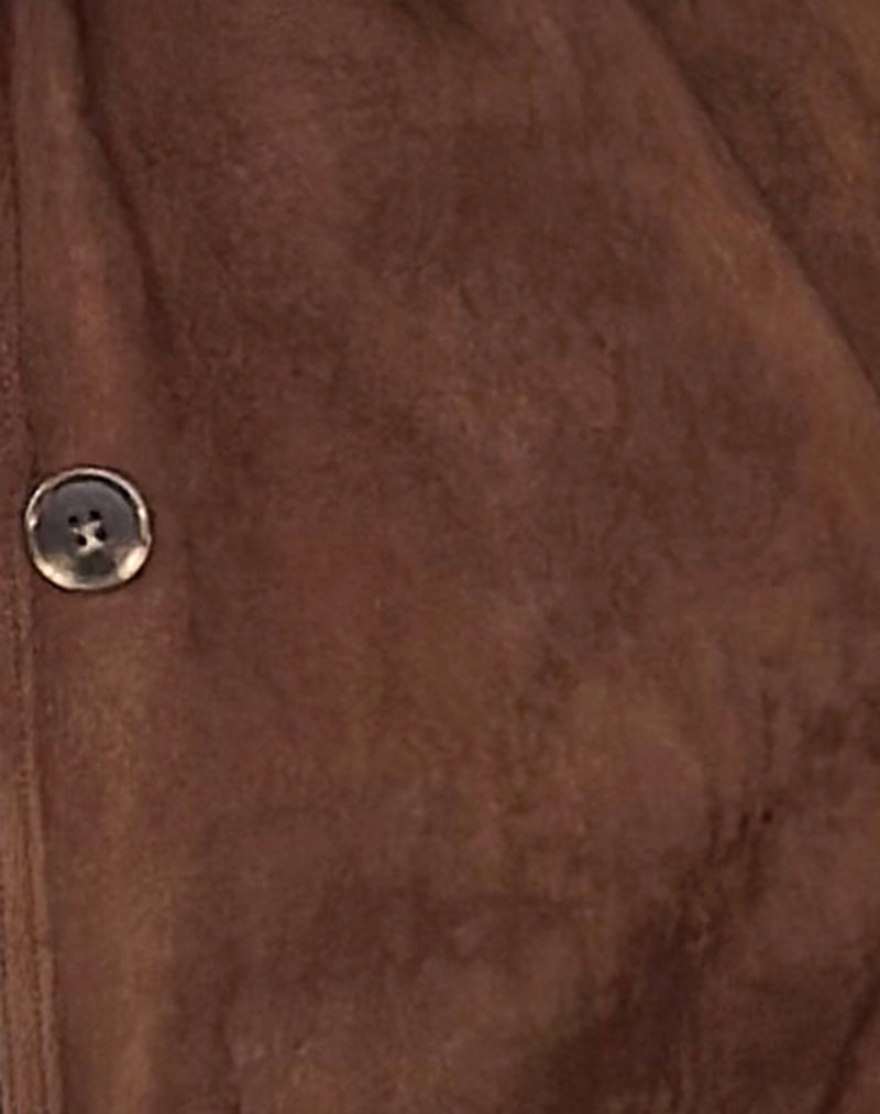 Wita Jacket in Faux Suede Brown