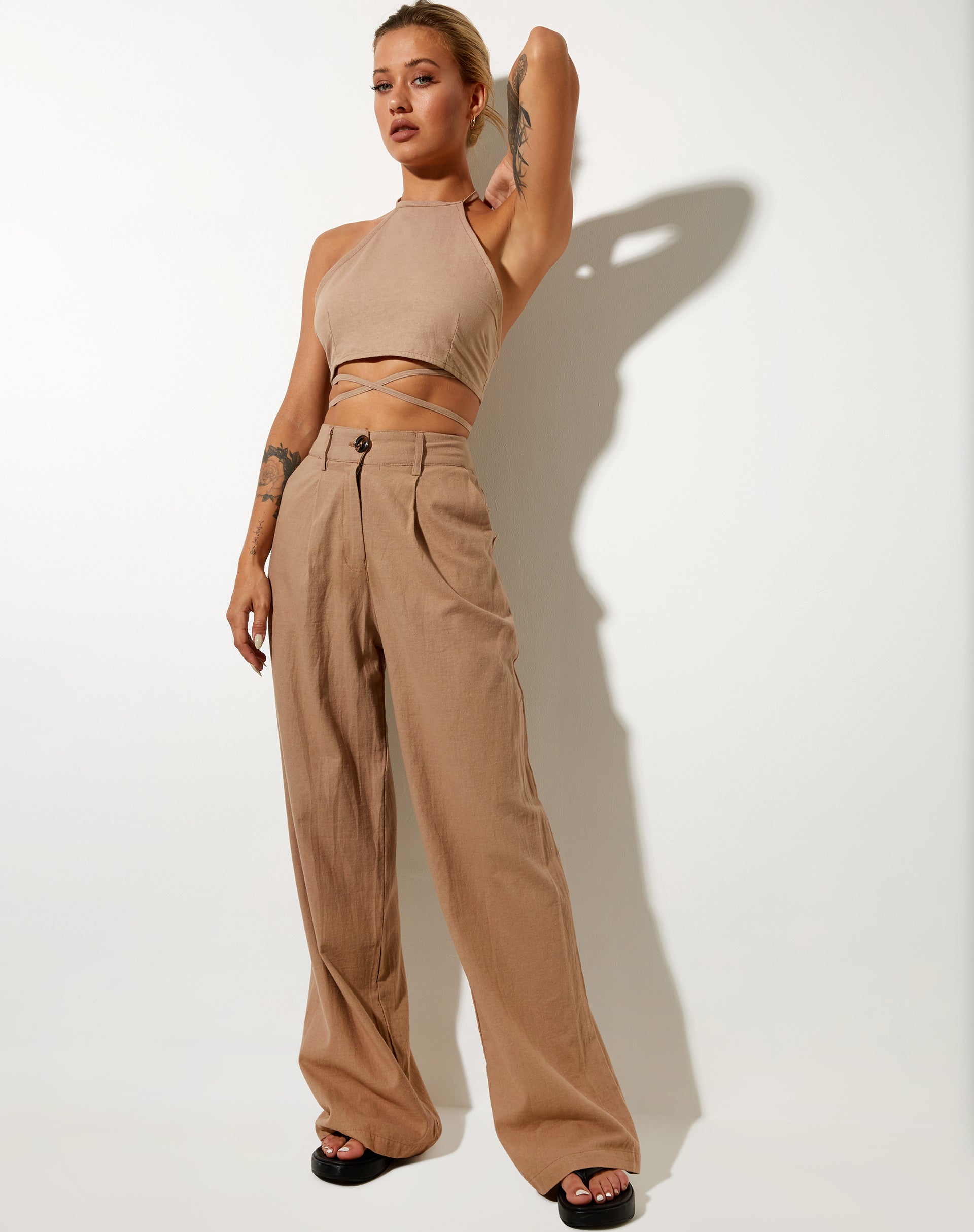 Levo Trouser in Rami Biscuit